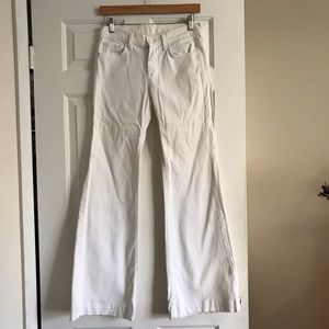 7 for All Mankind / White Bellbottom Jeans